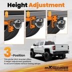 3 Position Pintle Hitch Mount for 2" Hitch Receiver (20000 lbs)