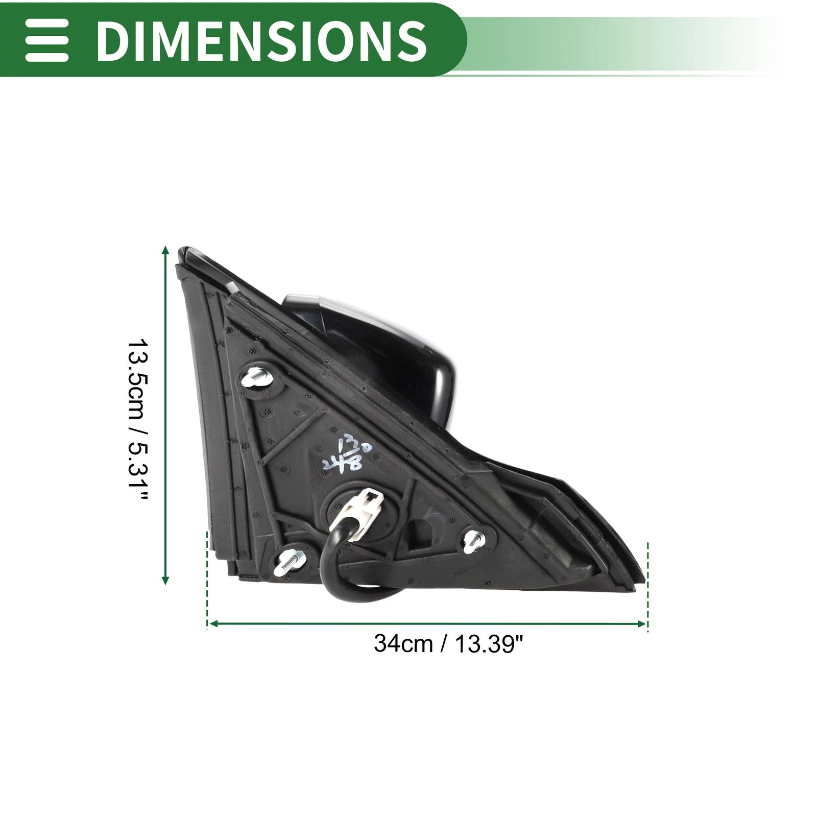 Left Side Door Mirror for Honda Accord (2013–2017) Manual Folding Gloss Black