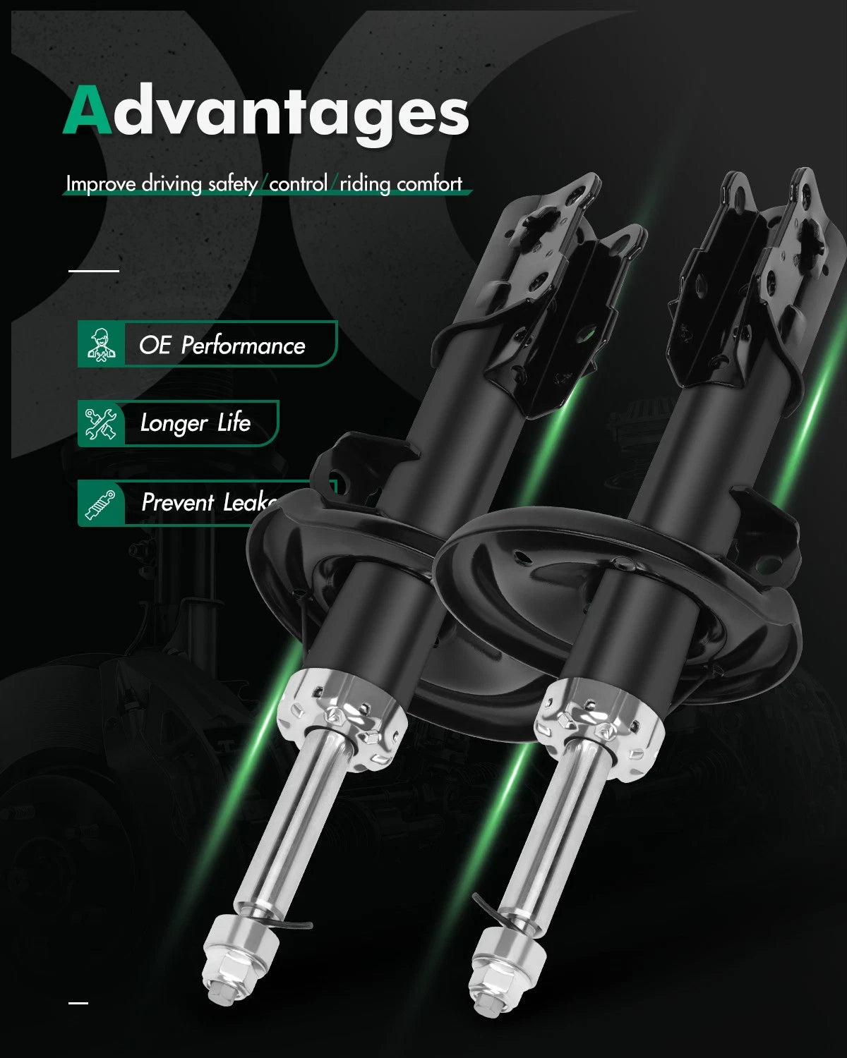 Front Shock Absorbers for Chevy Malibu (2004–2012) & Pontiac G6 (2005–2010)