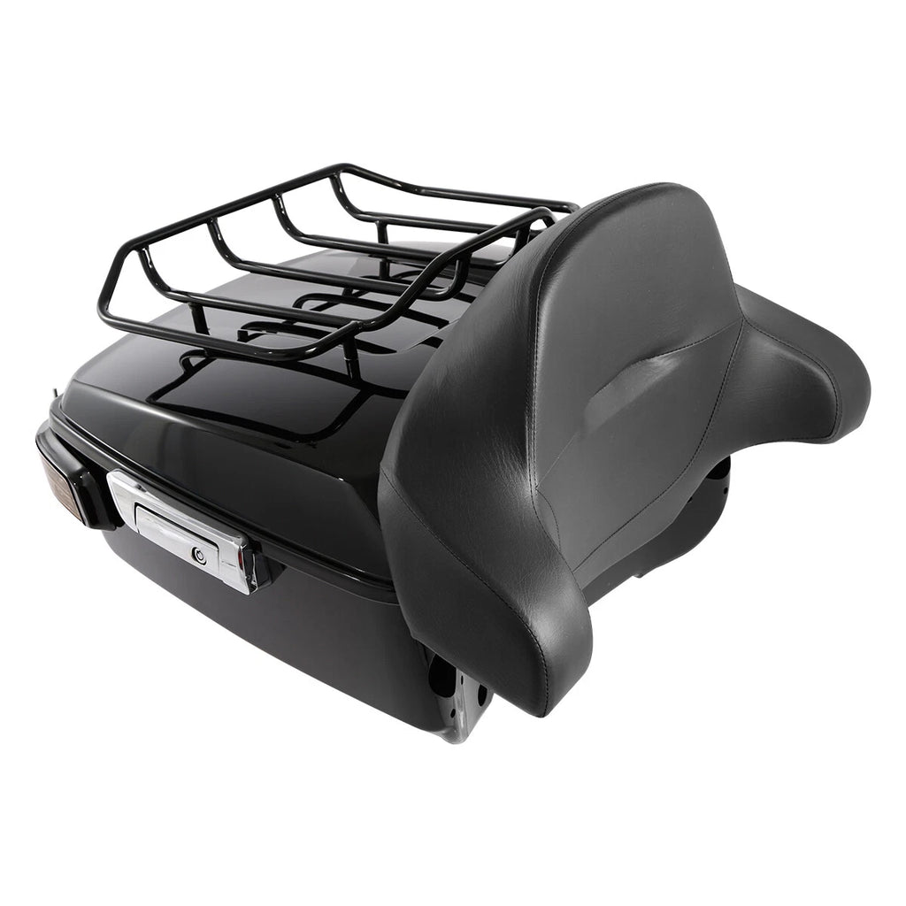 2X King Trunk Backrest LED Smoked Light Speakers for Harley Touring (2014–2026)