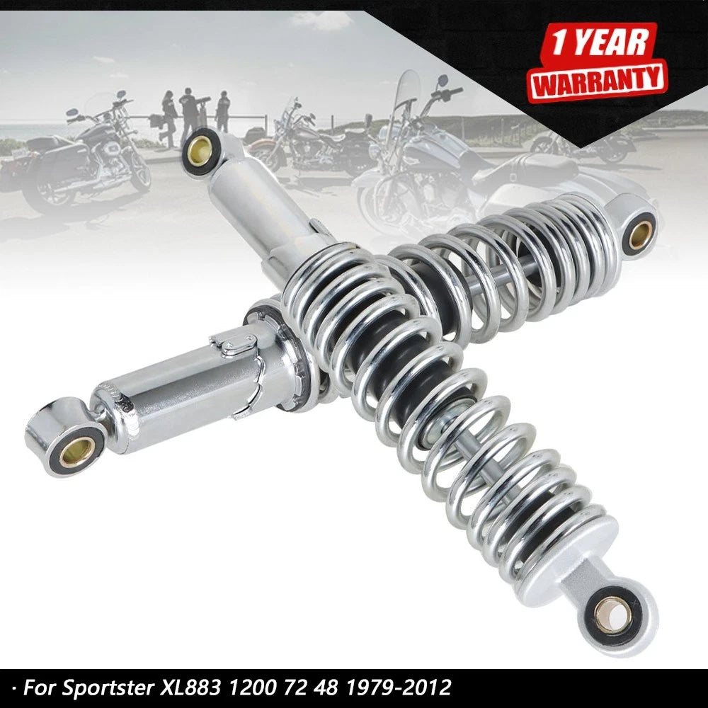 Pair Chrome Rear Shocks for Harley Sportster XL883/1200 (1979â2012)