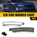 2X White LED Clear Front/Rear Side Marker Lights for Ford Mustang (2024–2025)