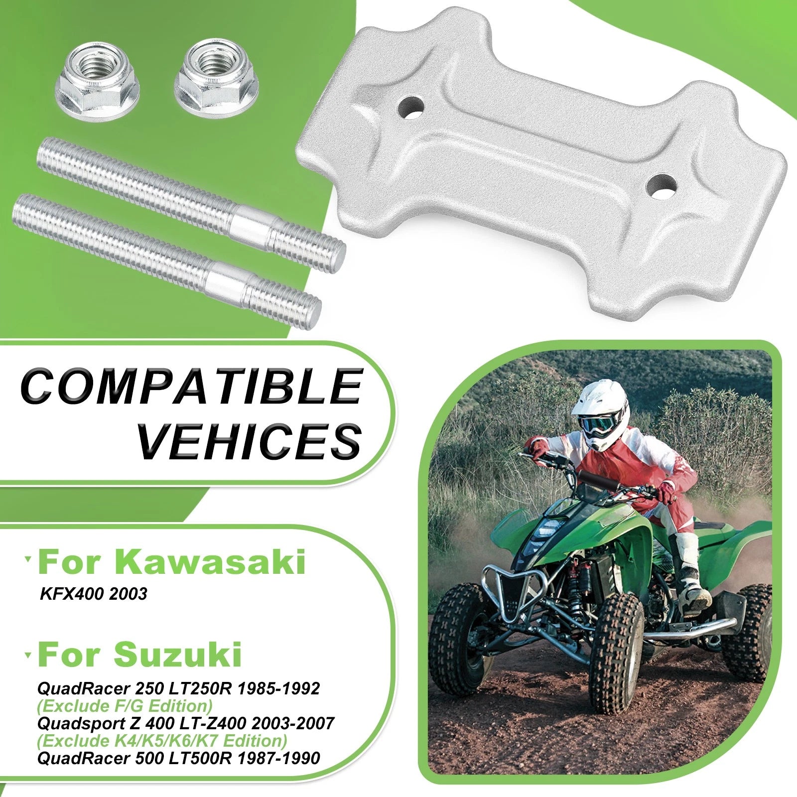 Plate Chain Adjuster Set with Bolts Nuts for Suzuki LT-Z400 (2003–2007)