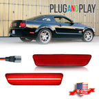 2X Rear Bumper Reflectors for Ford Mustang (2005–2009) Red LED Lights