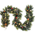 Christmas Garland w LED Light for Decor Outdoor Indoor Mantle Stairs Fireplace