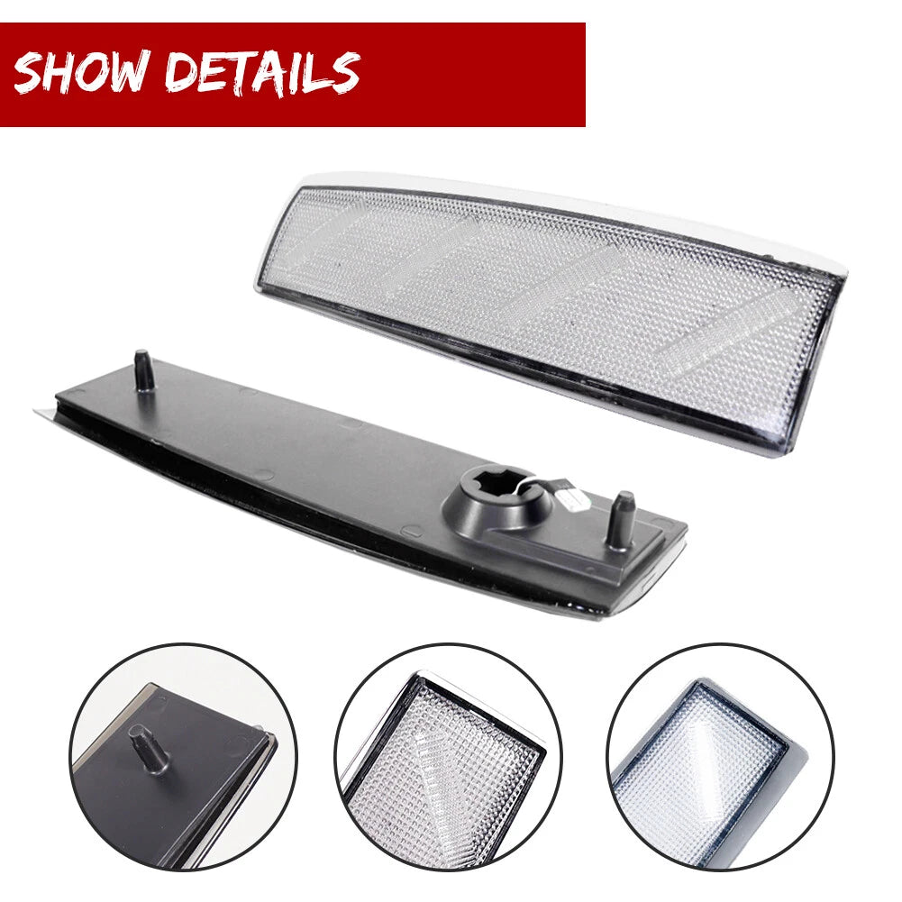 2X White Front Side Marker Lights for GMC C1500 C2500 C3500 K1500