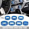 7pcs Aluminum Alloy AC Switch Knob Cover Ring Trim for Ford F-150 (2021–2022)