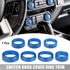 7pcs Aluminum Alloy AC Switch Knob Cover Ring Trim for Ford F-150 (2021–2022)