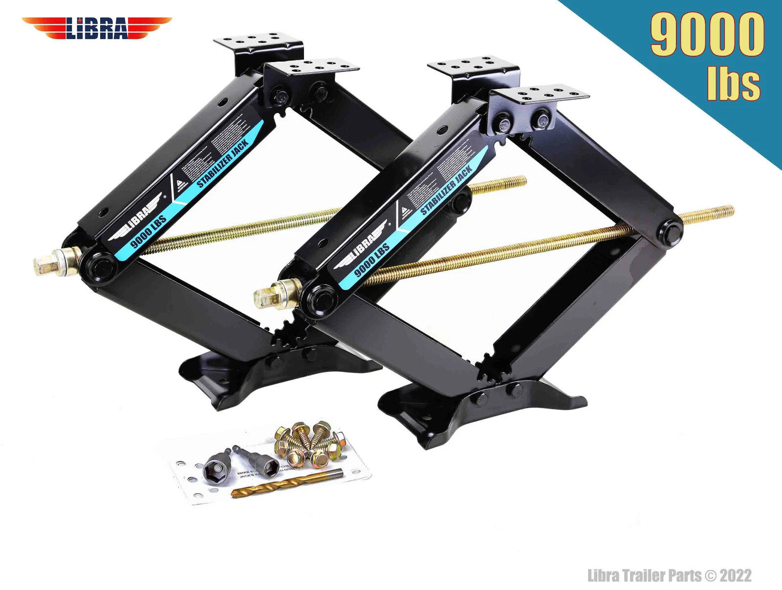 2X RV Stabilizer Leveling Scissor Jacks for Libra 9000lb (HD, 24")