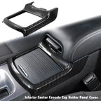 Carbon Fiber Black Central Cup Holder Frame Trim for Dodge Charger (2011–2023)