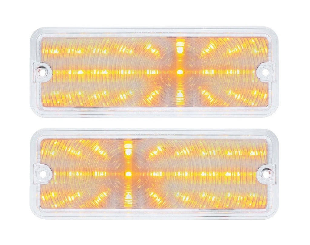 Pair Amber LED Parking Lights with Clear Lens for Ford Pickup (1973–1977)