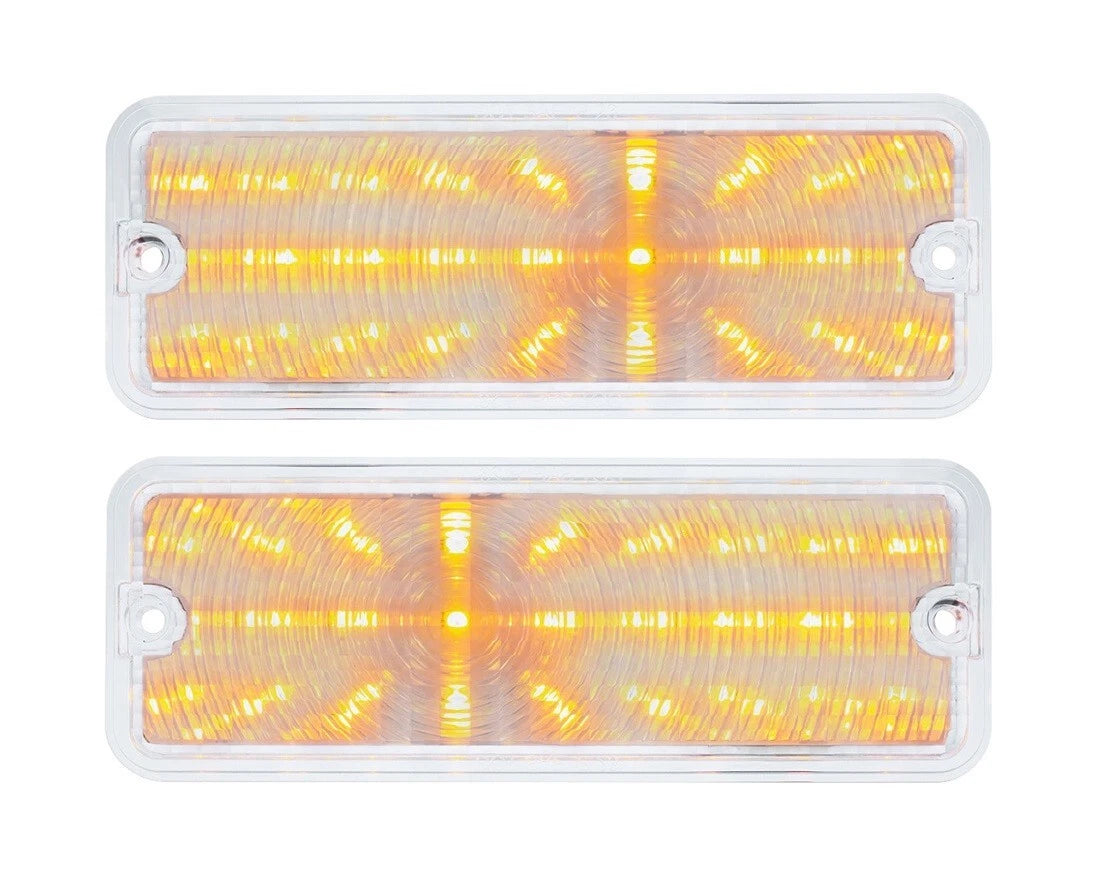 Pair Amber LED Parking Lights with Clear Lens for Ford Pickup (1973–1977)