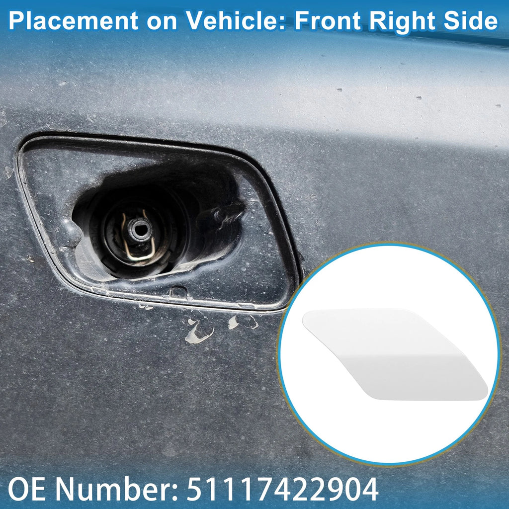 Front Right Washer Nozzle Cover Cap No. 51117422904 for BMW X6 (2015–2019) White