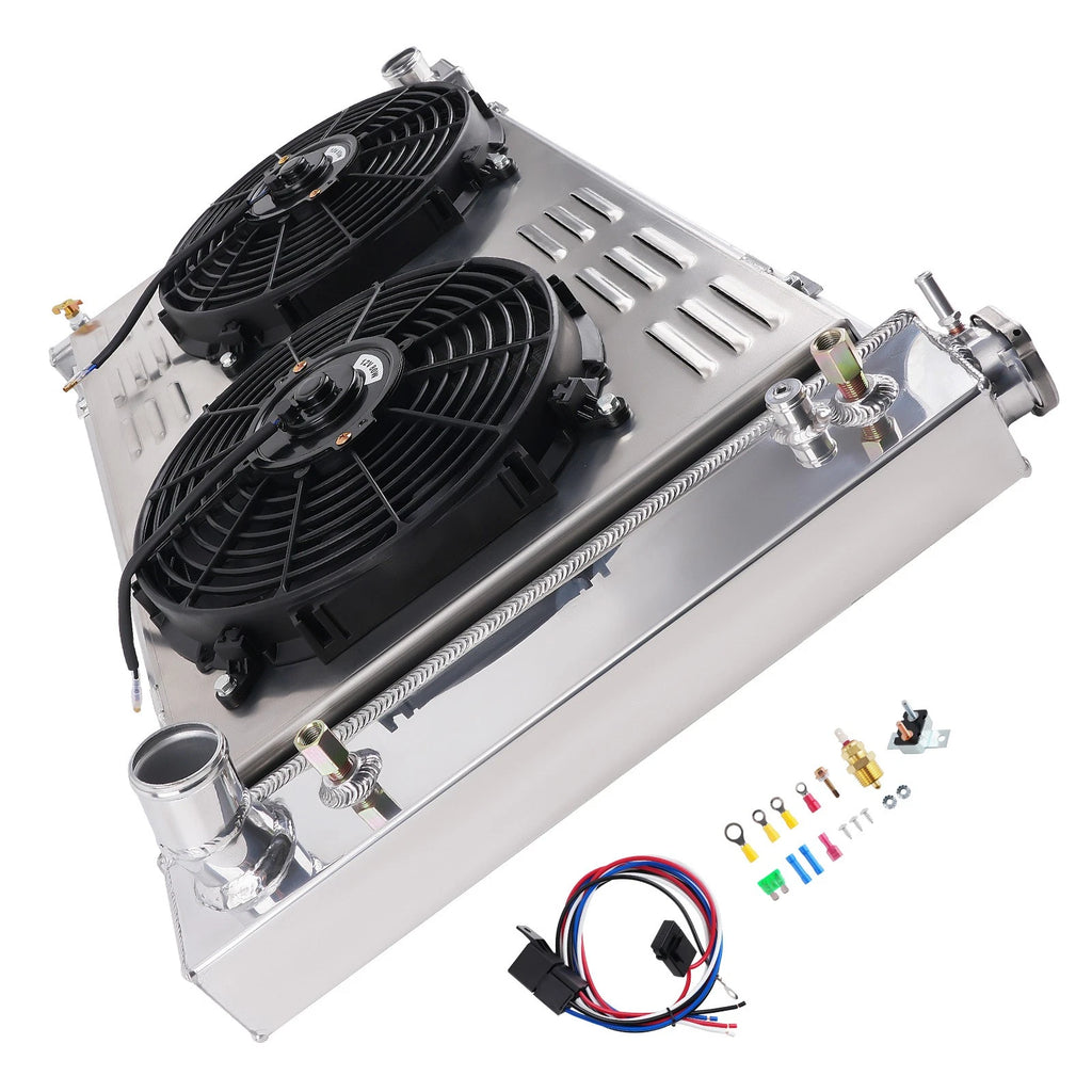 Aluminum Cooling Radiator with Fans for GMC C15 C25 C35 Pickup (1967–1972) CUC369
