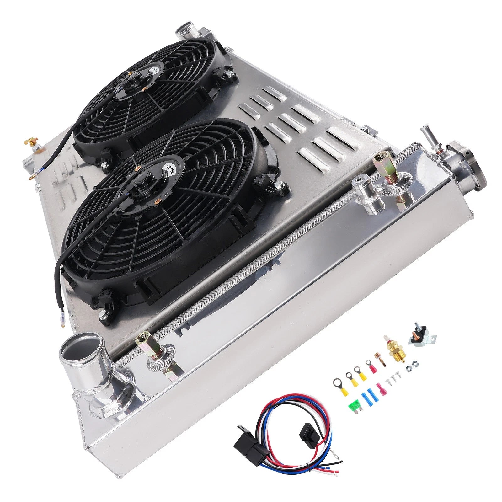 Aluminum Cooling Radiator with Fans for GMC C15 C25 C35 Pickup (1967–1972) CUC369