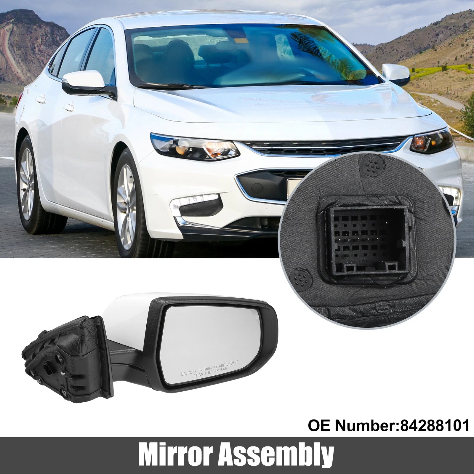 7Pin Right Side Exterior Door Mirror Assembly for Chevrolet Malibu (2008–2012)