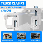 Set of 4 Heavy Duty Aluminum Mounting Clamps for Truck Cap Topper