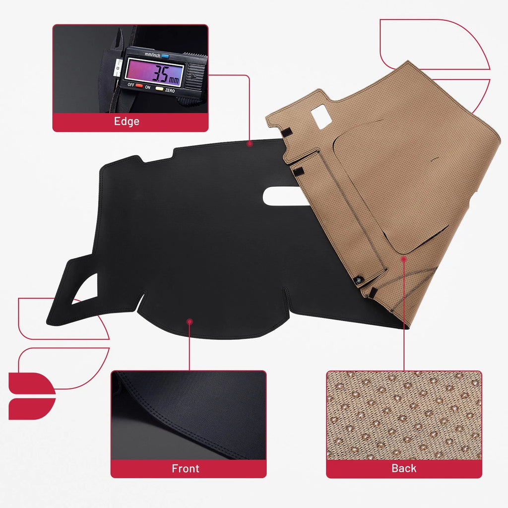 Dashboard Cover for GMC Sierra 1500 (2014–2018) - Black PU Dash Mat
