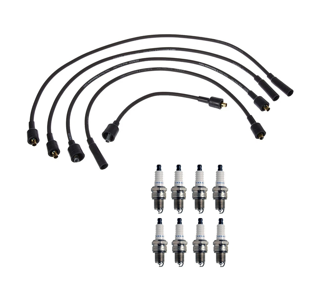 Denso 7mm Wire Set & 8 Double Platinum Spark Plugs for Dodge 5.2L 5.9L V8 (1994–2003)
