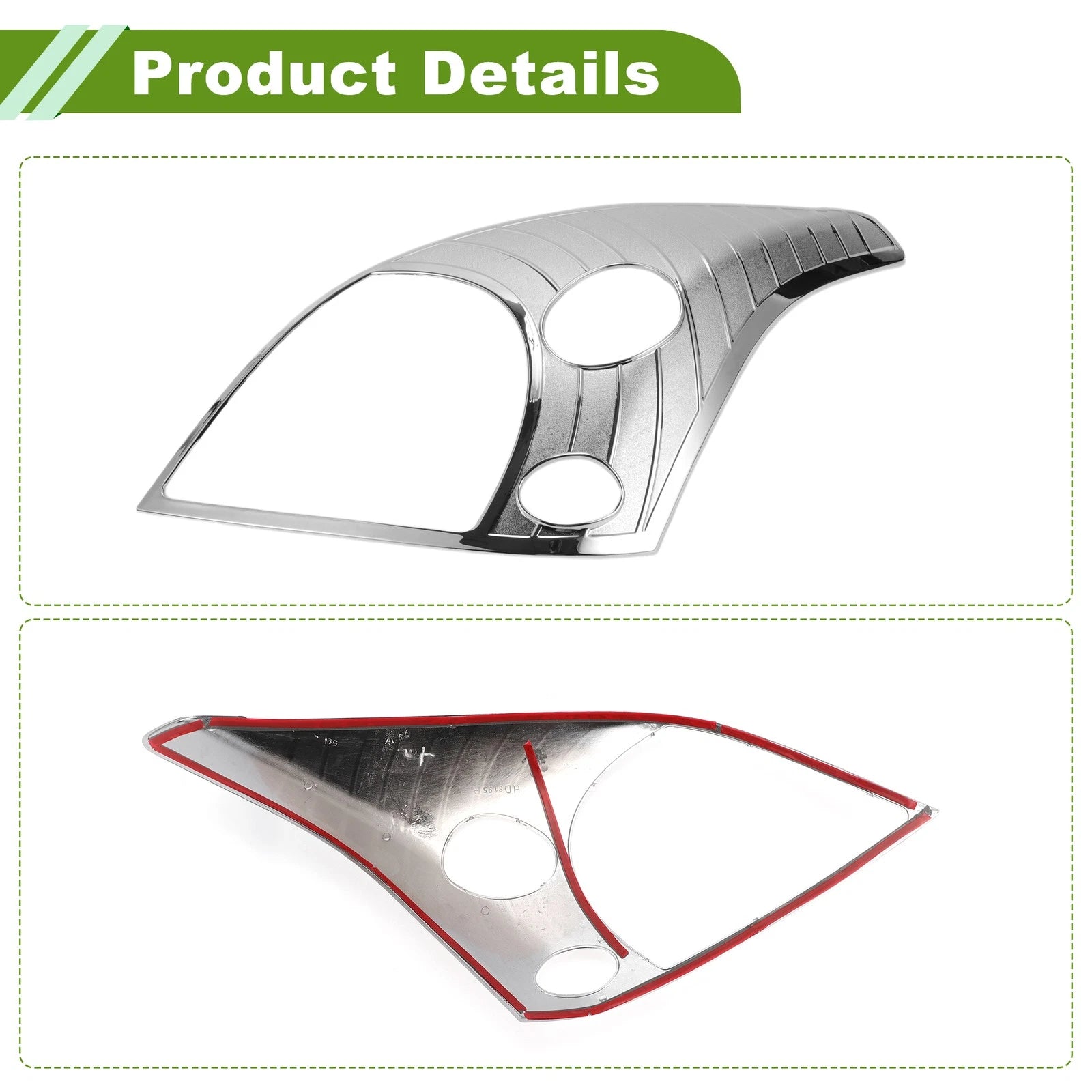 Pair Headlight Trim Bezel for Toyota Prado FJ120 (2003–2009)