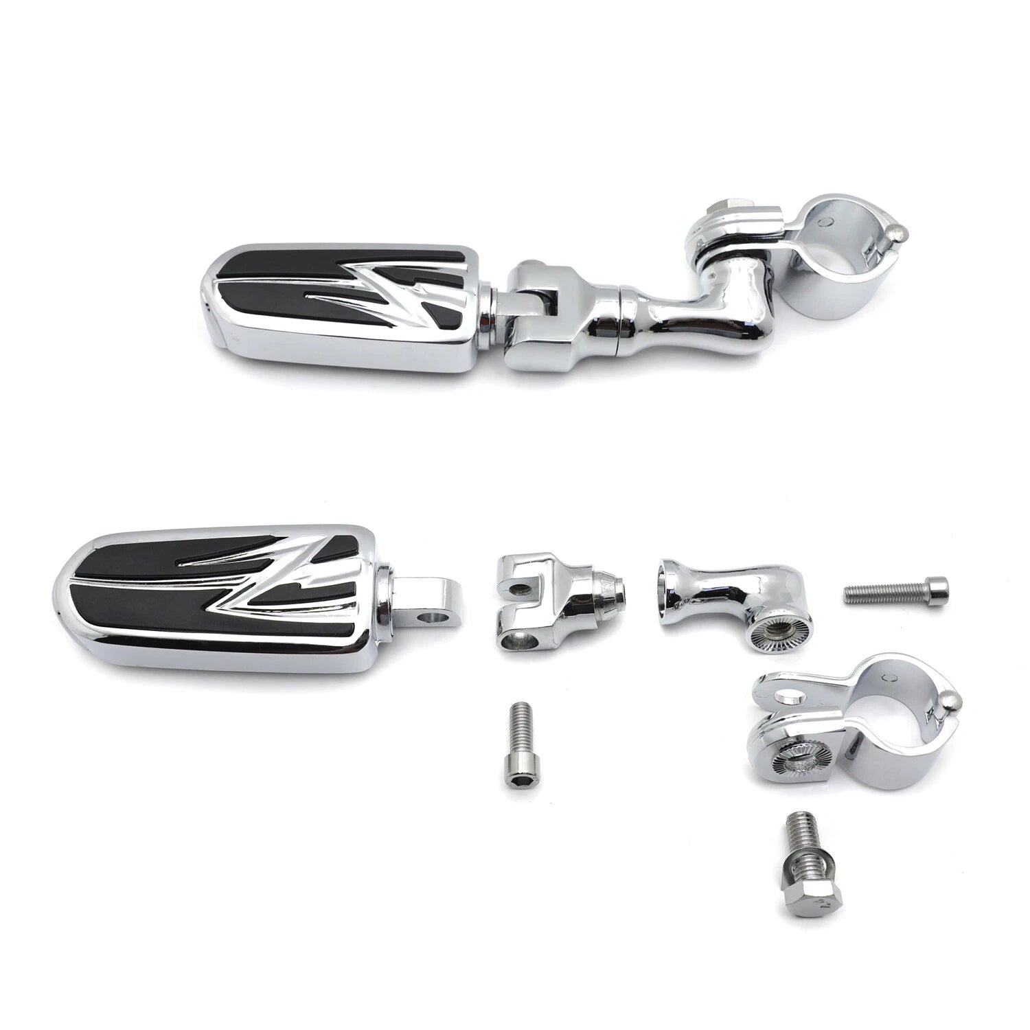 Chrome Flash 3" FootPeg for Yamaha XV250, Harley Dyna Touring