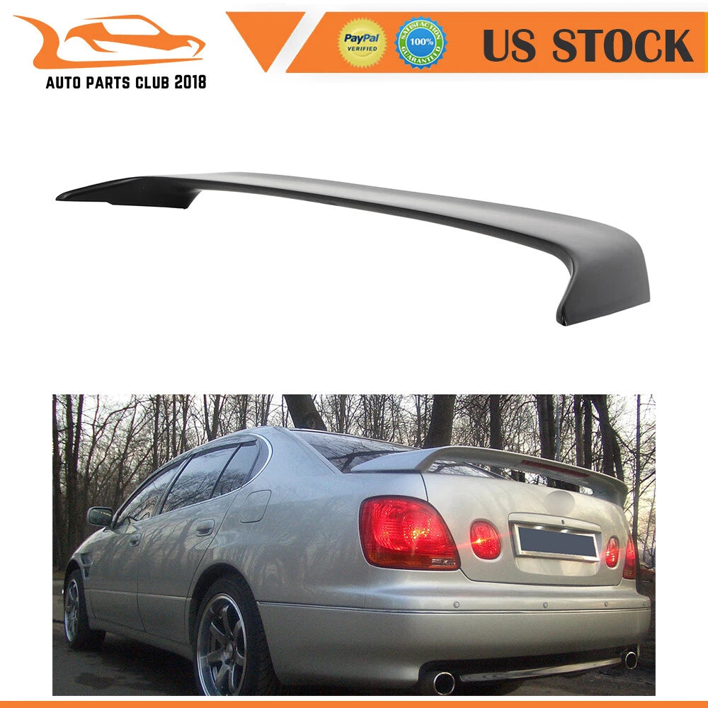 Rear Spoiler w/LED 3rd Brake Light for Lexus GS (1998–2005) Matte Black