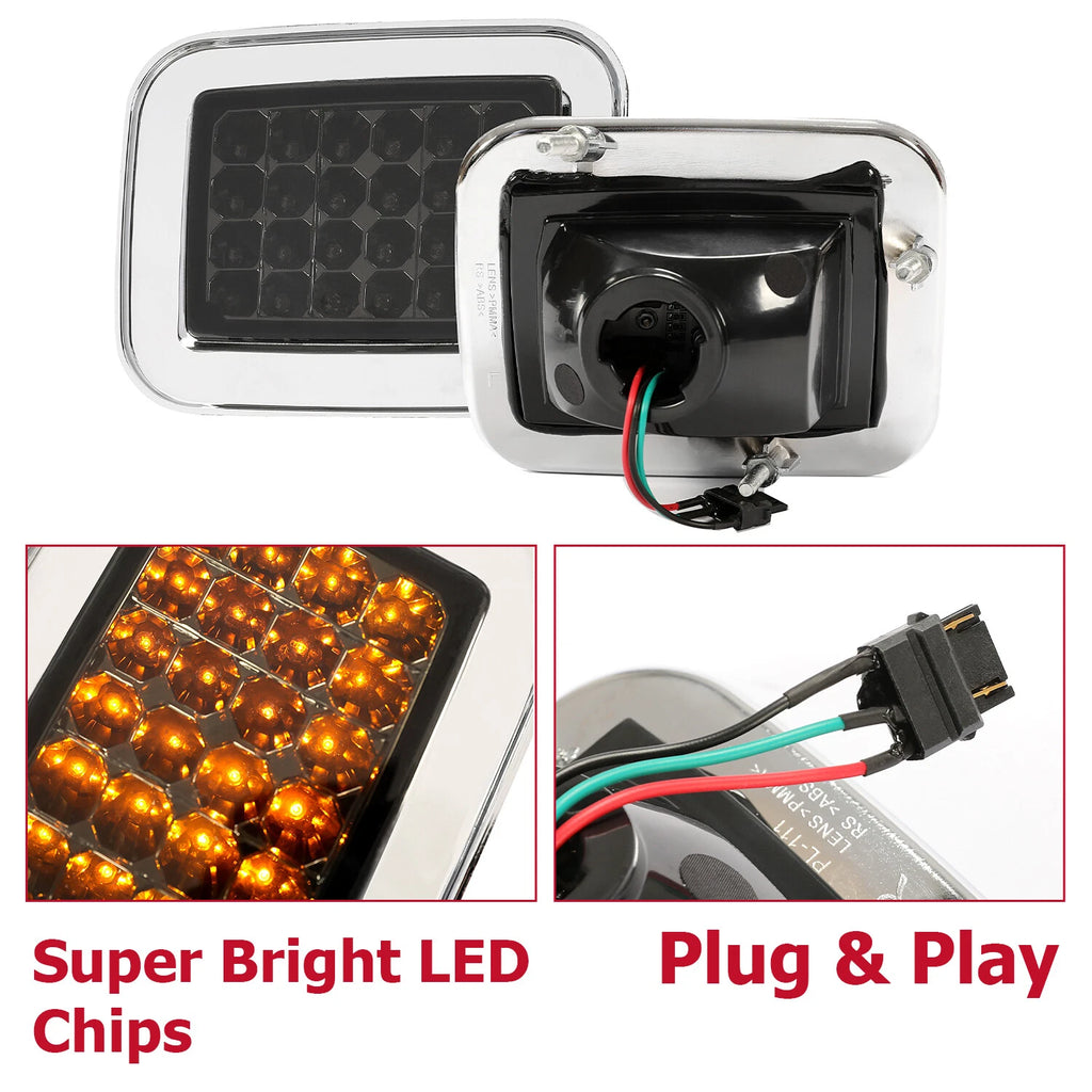 Smoked Amber LED Corner Turn Signal Lights for Hummer H2 (2003-2009)