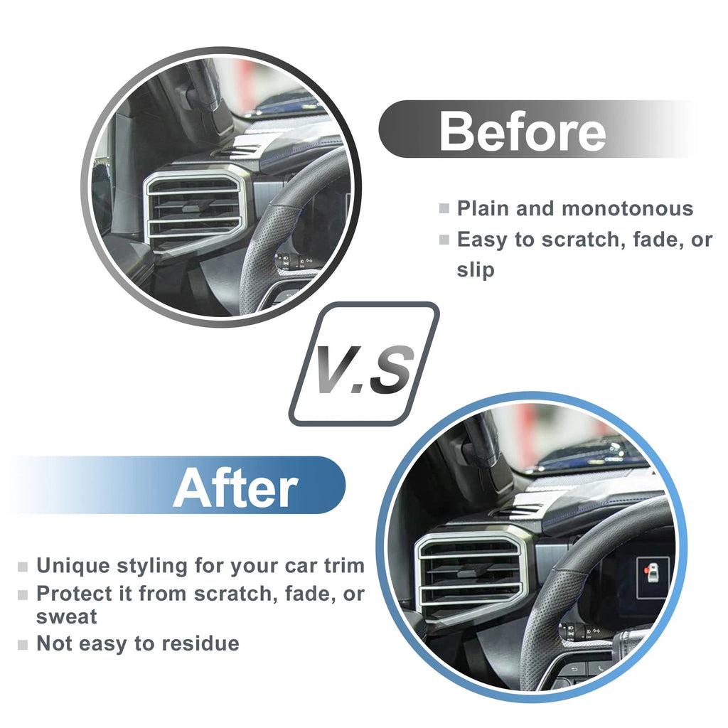 Air Condition Outlet Vent Trim Cover Frame for Toyota Tundra (2014–2021) Carbon Fiber Black