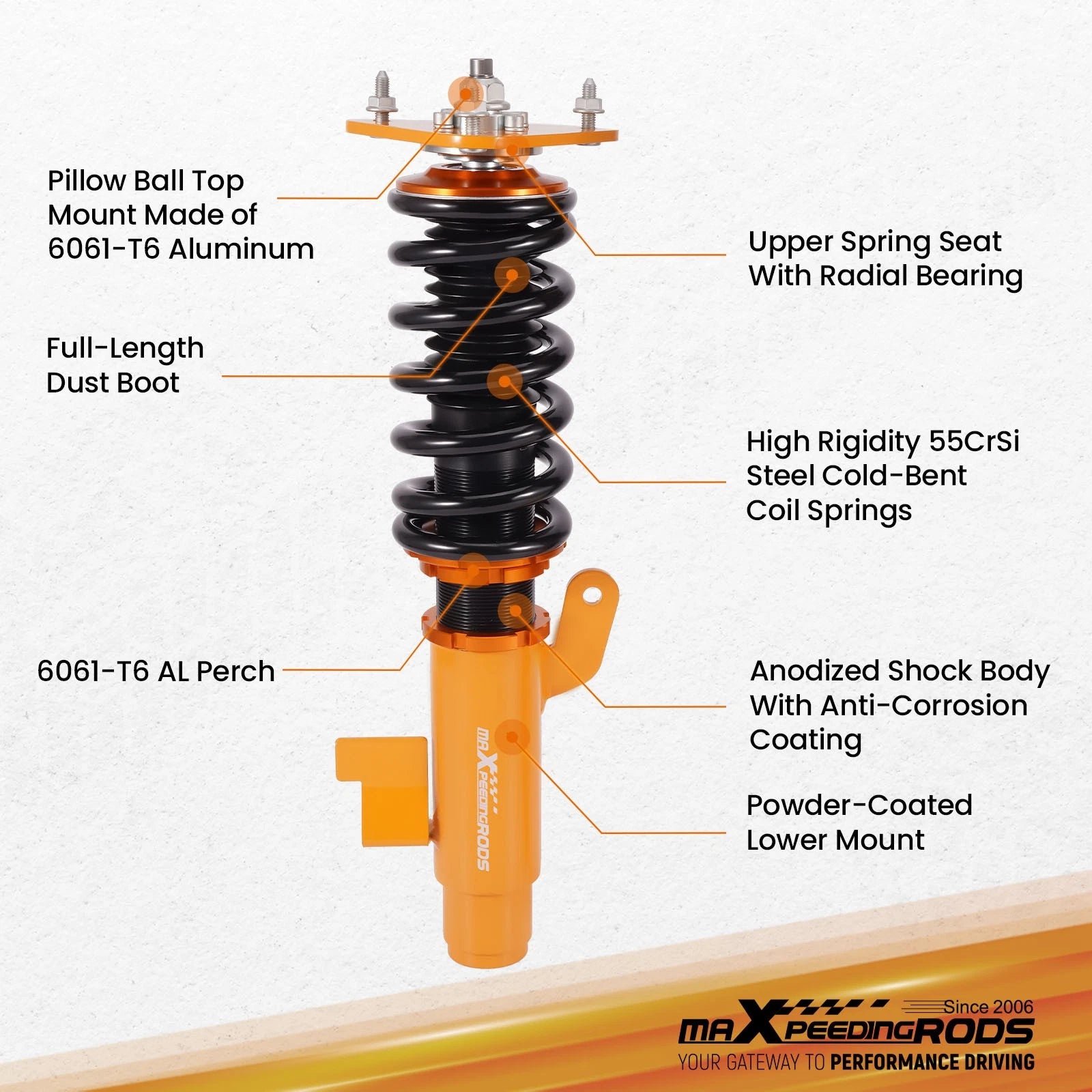 Adjustable Coilovers Suspension Lowering Kit for Mazda3 BK (2004-2013)