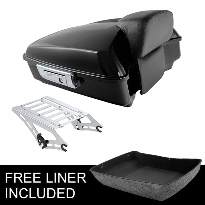 Chopped Trunk Backrest 2 Up Mount Rack for Harley Touring Road Glide (2014–2026)