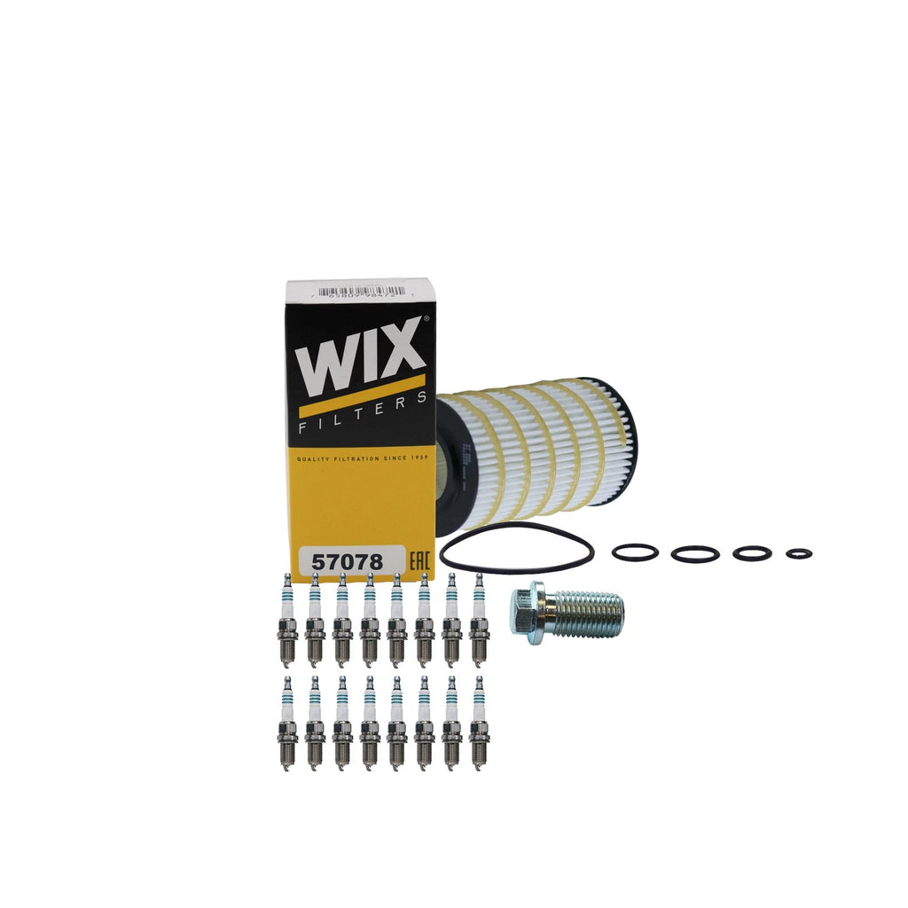 Wix Engine Oil Filter & Denso 16 Iridium Spark Plugs Kit for W203 C55 AMG (2001–2007)