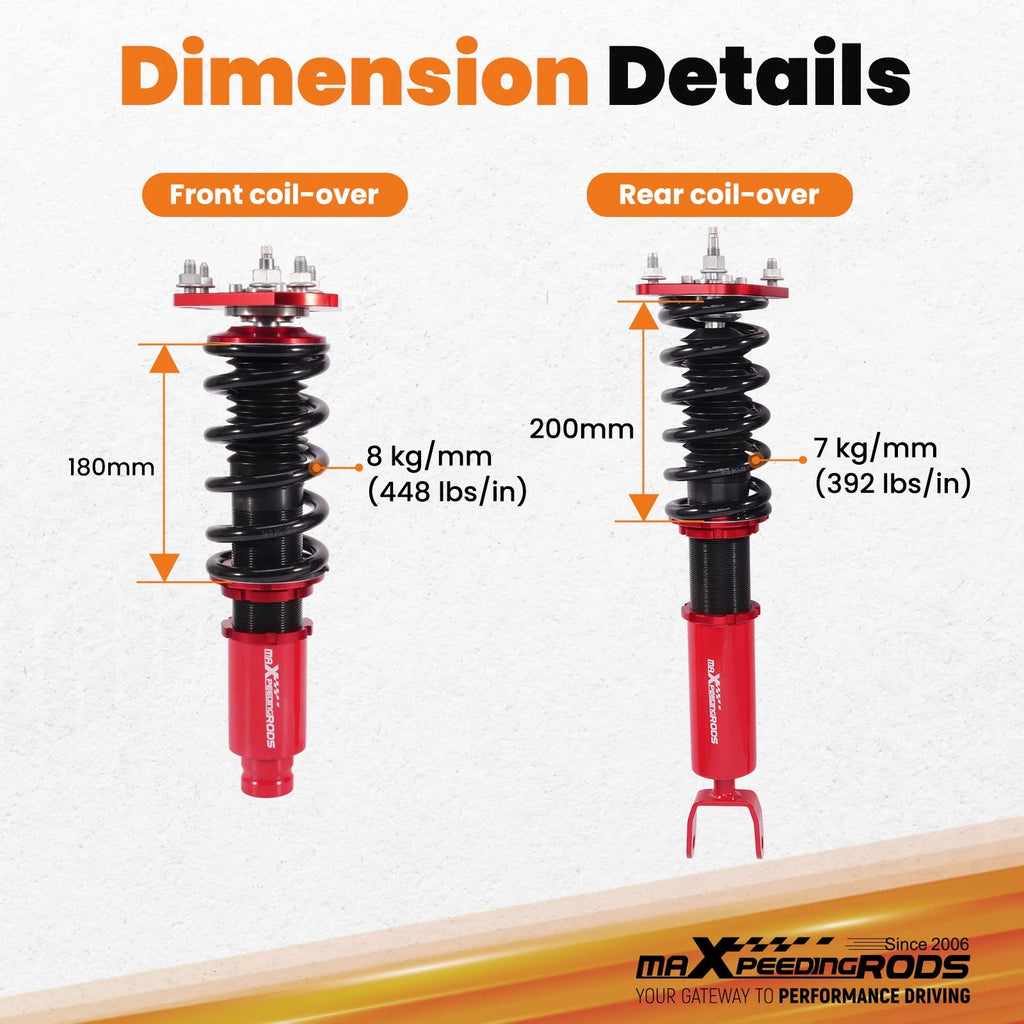 Adjustable Coilovers Lowering Kit for Honda Prelude (1992-2001)