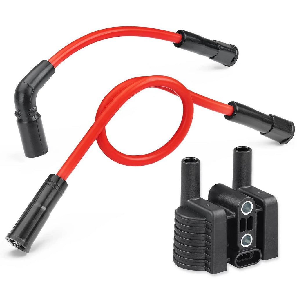 Ignition Coil & Spark Plug Wire Cap Set for Harley XL1200 XL883 XL50 (2004–2023)