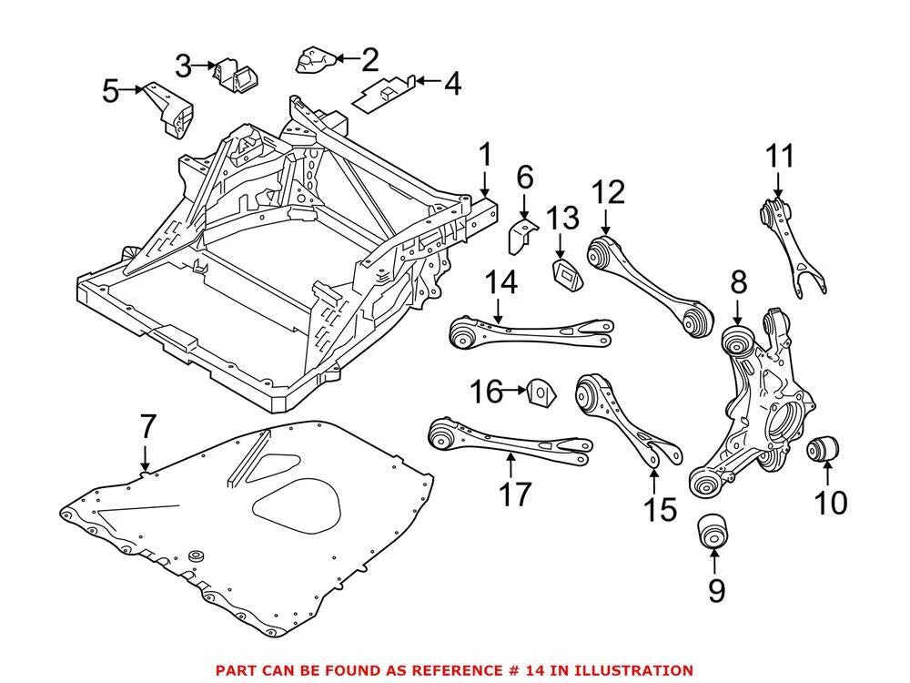 Genuine OEM Rear Forward Suspension Trailing Arm 33326862410 for BMW