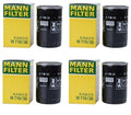 Set of 4 Engine Oil Filters Mann W 719/30 for Audi 90 100 A4 TT S6 S4 (1984–2001)