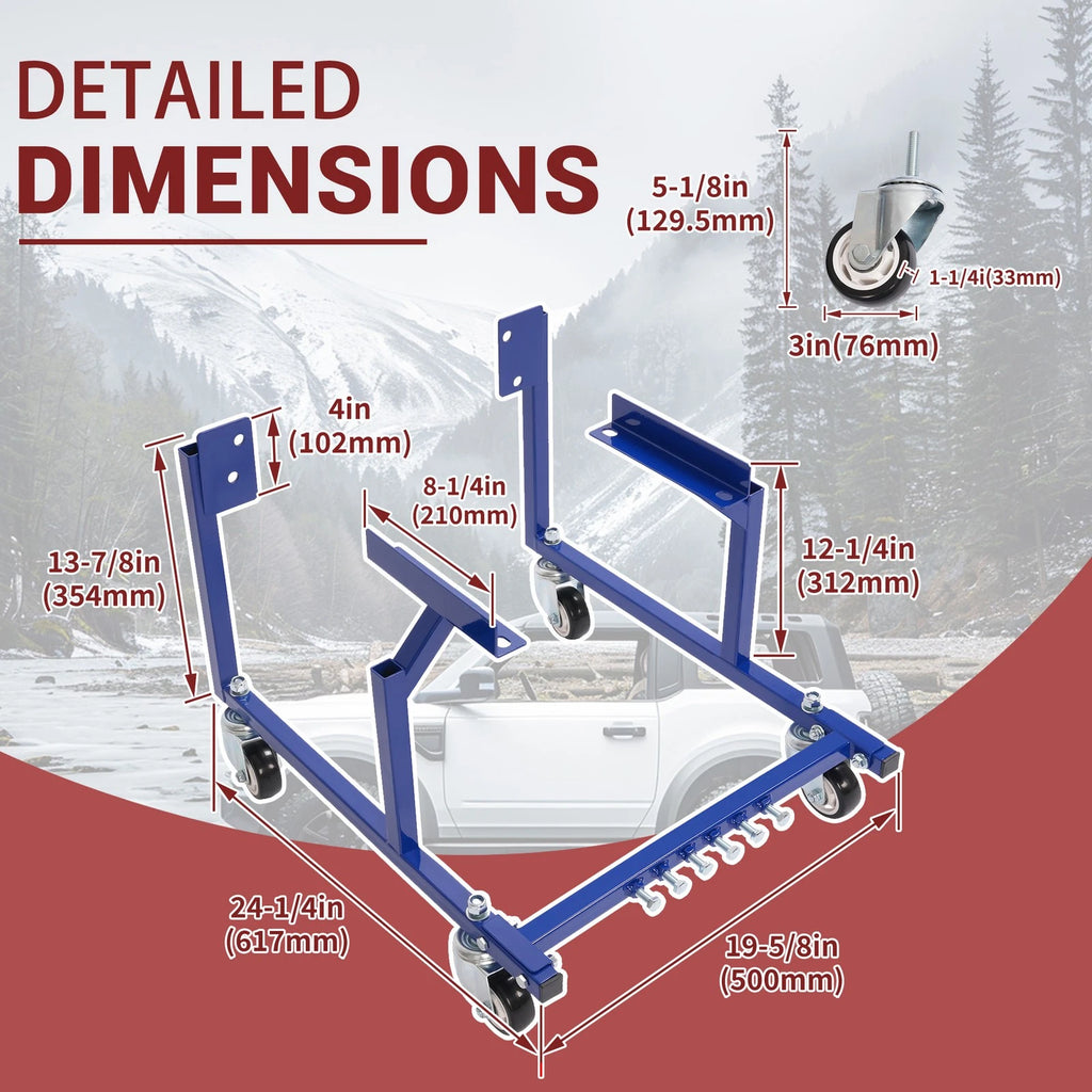 Engine Cradle Lift Stand Kit with Wheels for Ford Small Block