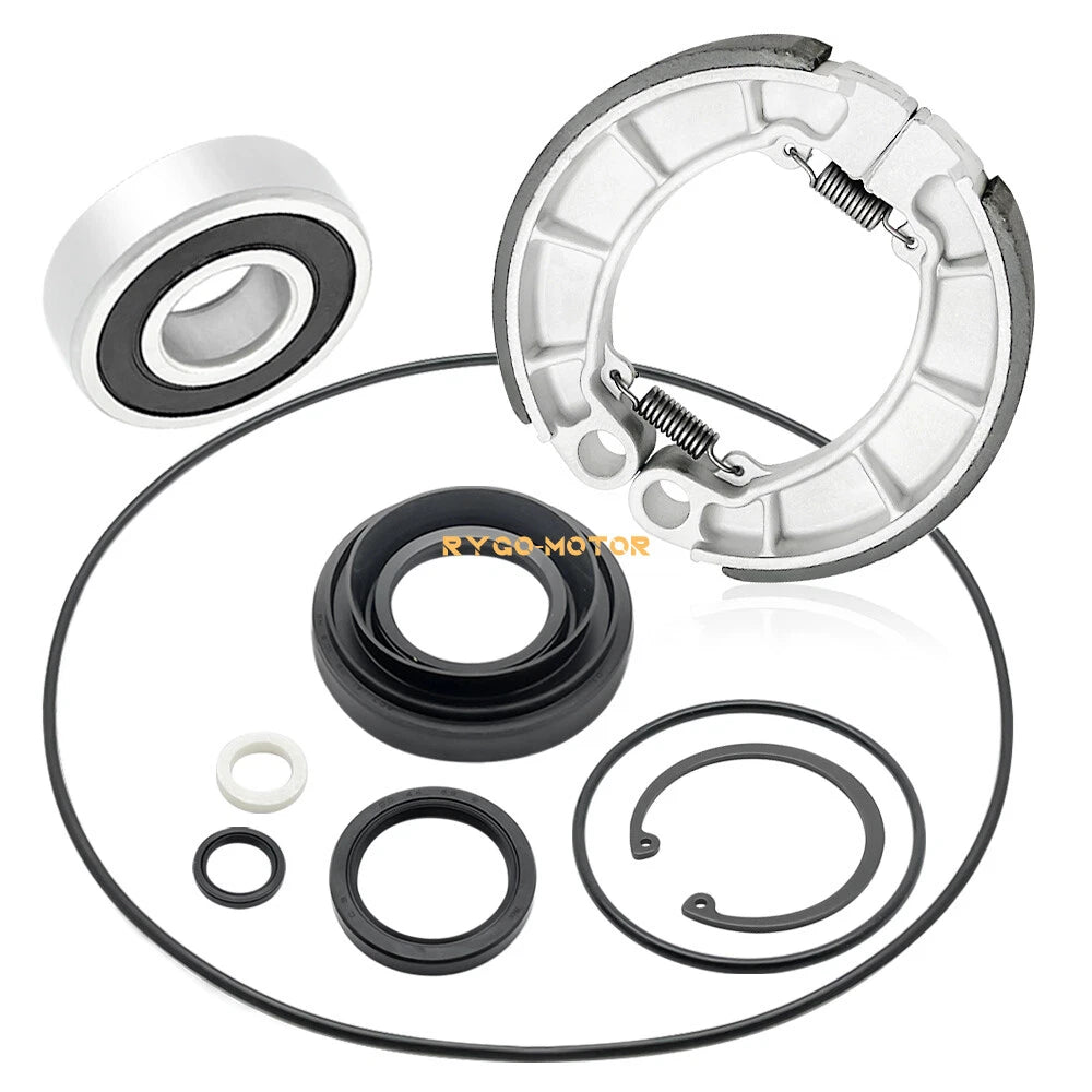 Rear Brake Drum Bearing Seals Shoes Kit for Honda Rancher 420, Foreman 500, 520