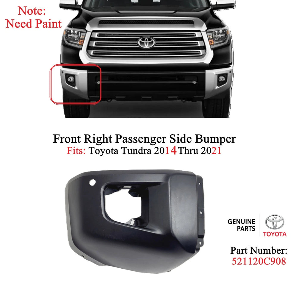 Right Side Bumper Cover Extension for Toyota Tundra (2014–2021) 521120C908
