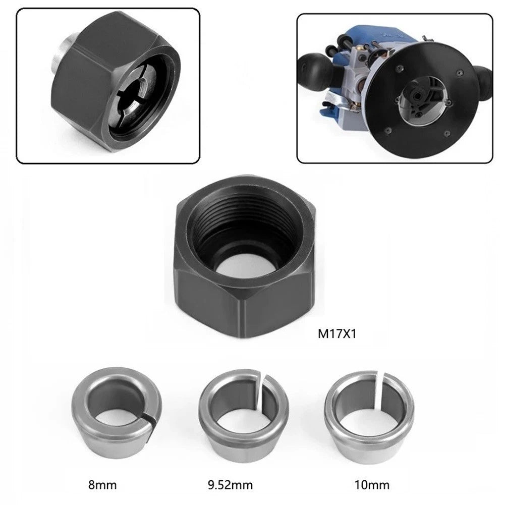 Collet Chuck Adapter Set of 3 (10mm/9.5mm/8mm) Carbon Steel Carbide