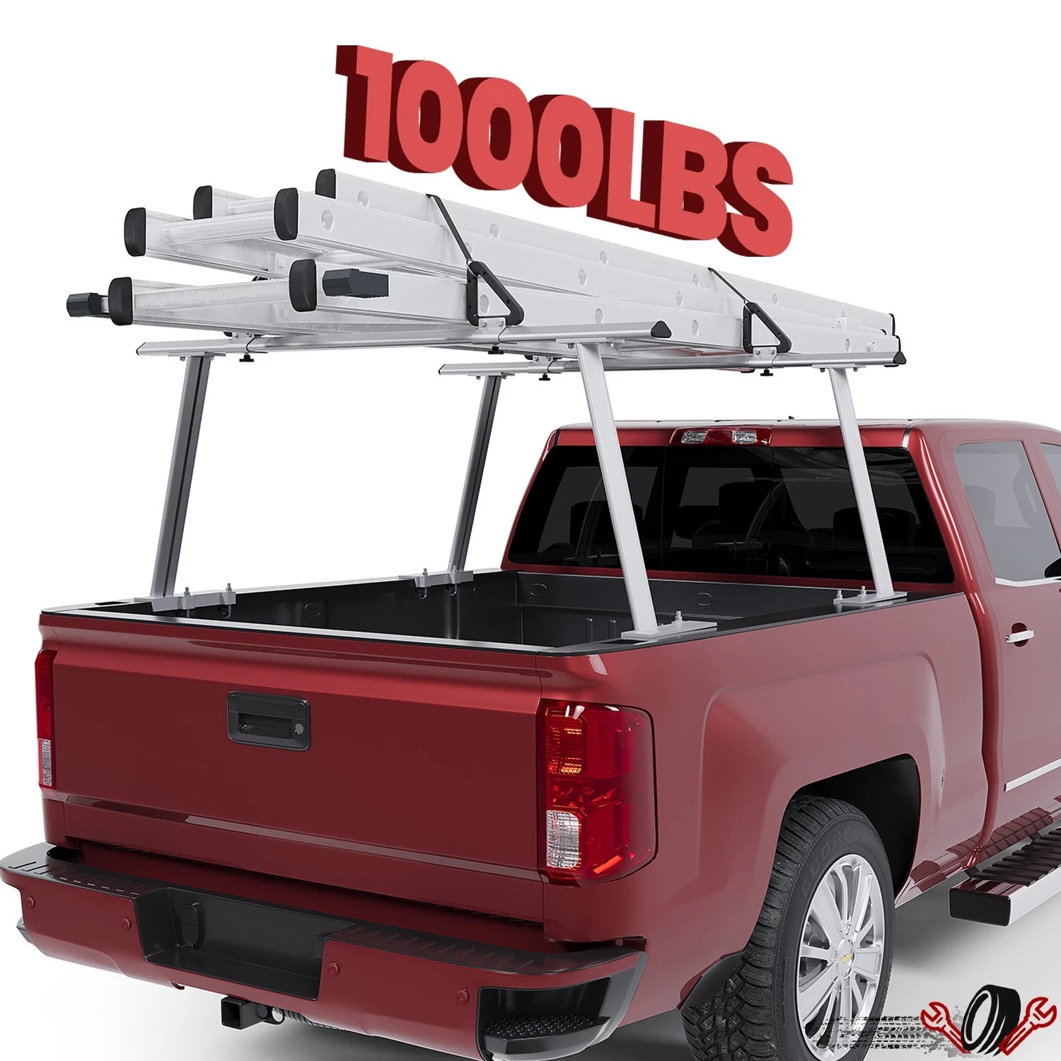 Universal Pickup Ladder Rack for Trucks (1000 lb Capacity)