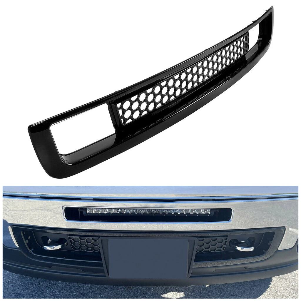 Bottom Lower Bumper Mesh Grille for Sierra 1500 Denali (2007–2013) Gloss Black