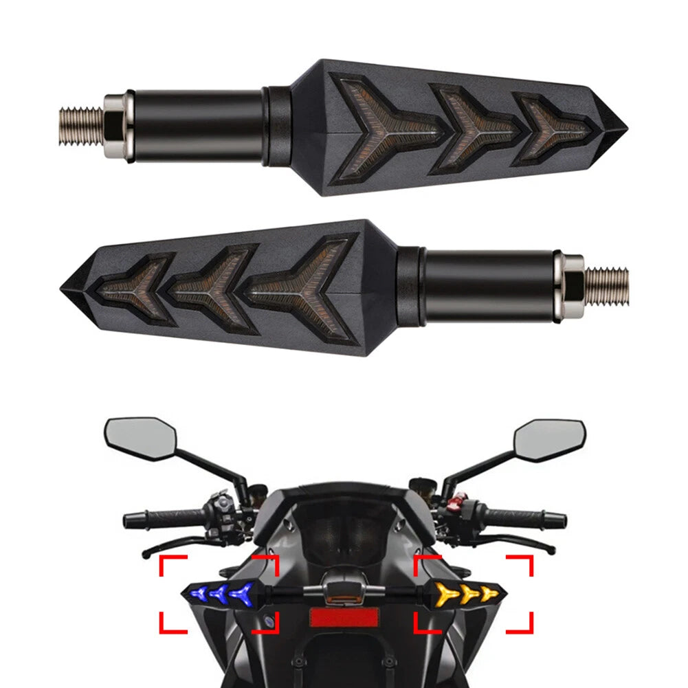Pair LED Turn Signal Amber Blinker Light for Motorcycle
