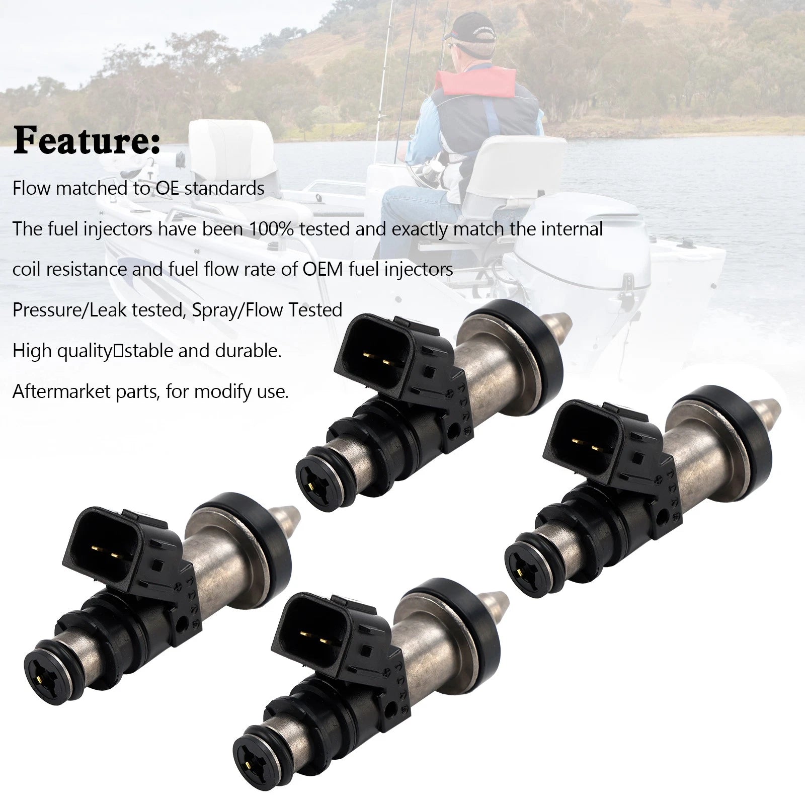 Set of 4 Fuel Injectors for Honda Outboard BF115-BF130 (MP7770, 16406-ZW5-000)