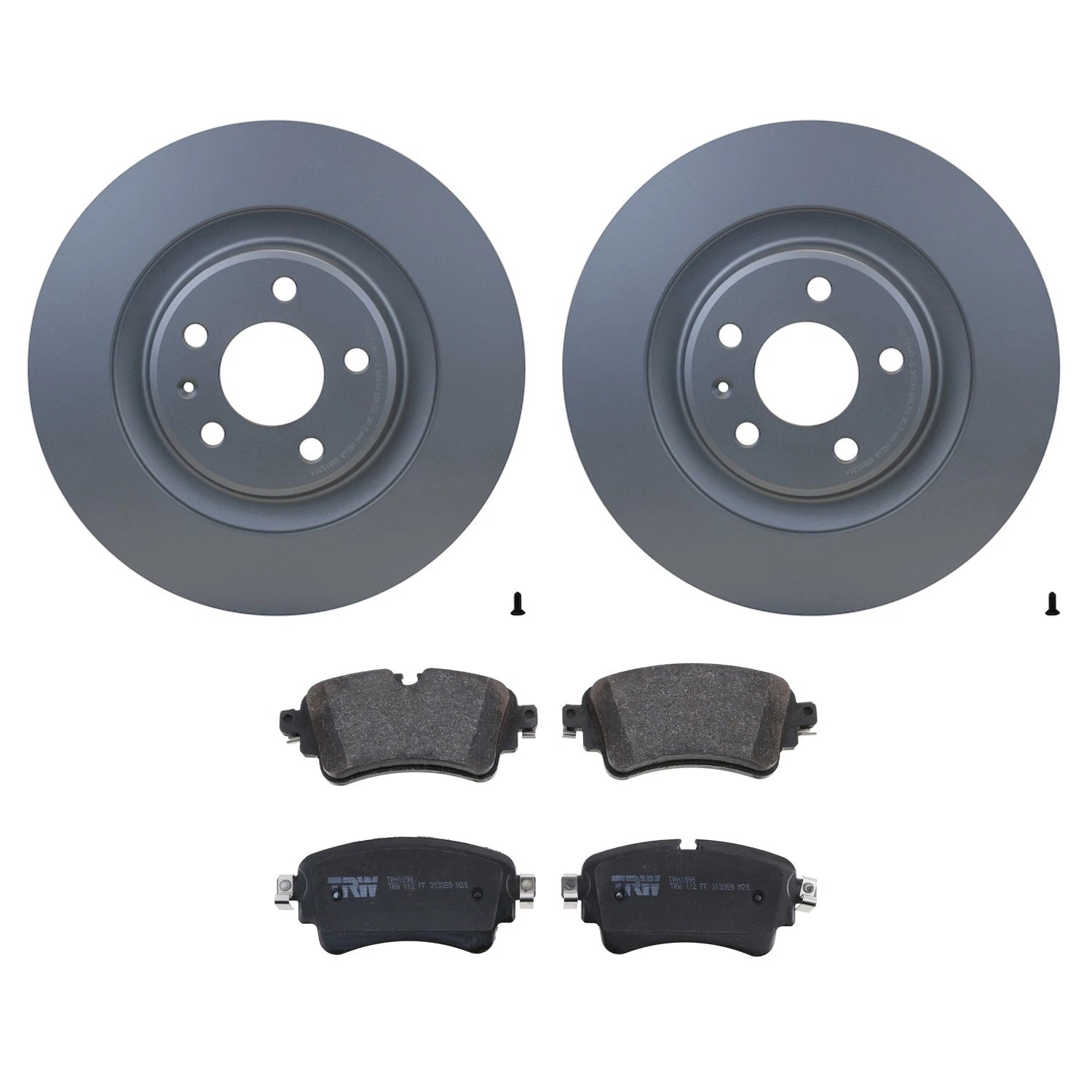 Hella Rear Rotors & TRW Pro Low-Met Disc Brake Pads Kit for Audi A4 A5 A6 S4 S5 (2008–2020)