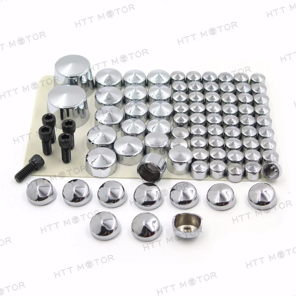 Set of 4 Bolts Toppers Caps for Harley Softail Twin Cam (2007–2010) Chrome