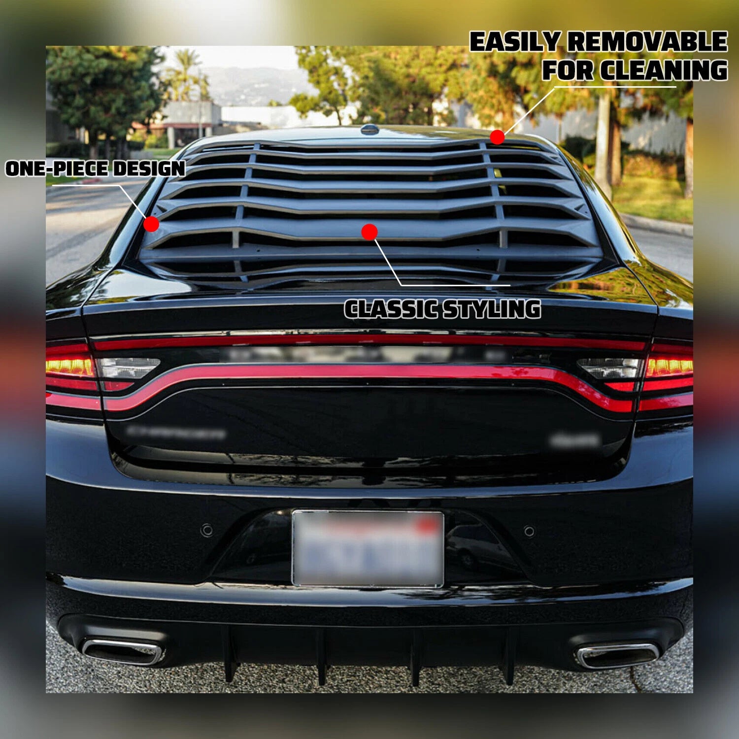 Rear Window Louver Cover Sunshade for Dodge Charger (2011-2023)