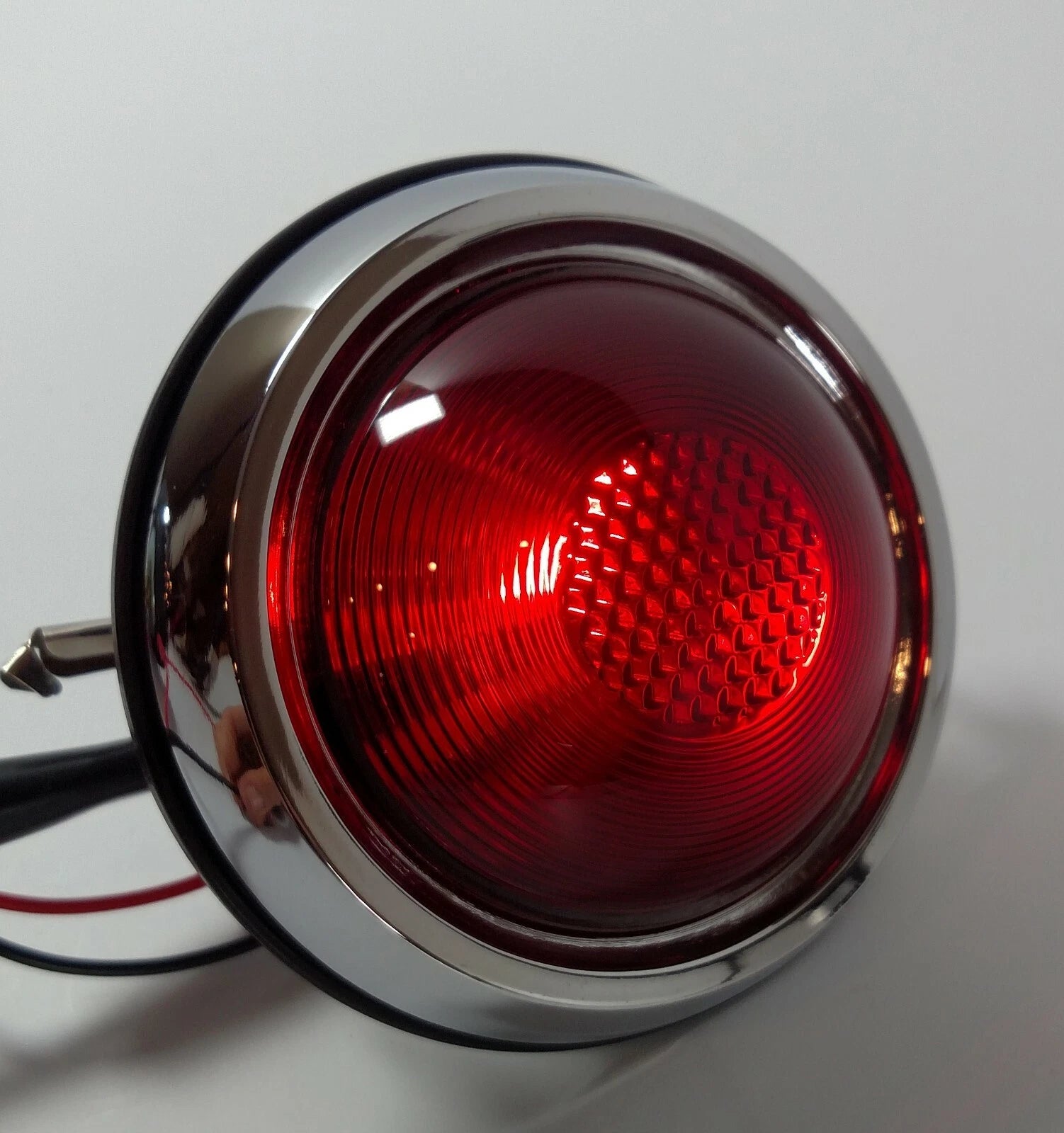 Tail Lights Pair 1950 Style Round W Glass Lens for Hot Rod Rat Rod (1950–1950)