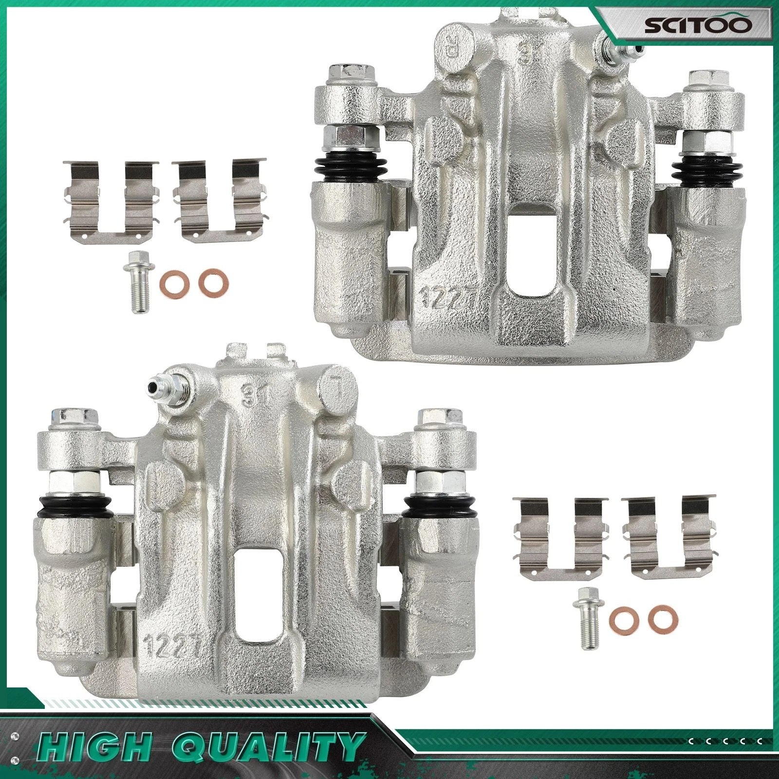Rear Pair Brake Calipers for Hyundai Elantra (2009–2012) w/ Bracket