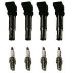 Set of 4 Ignition Coils & Spark Plugs for Volkswagen Polo (2014–2021)