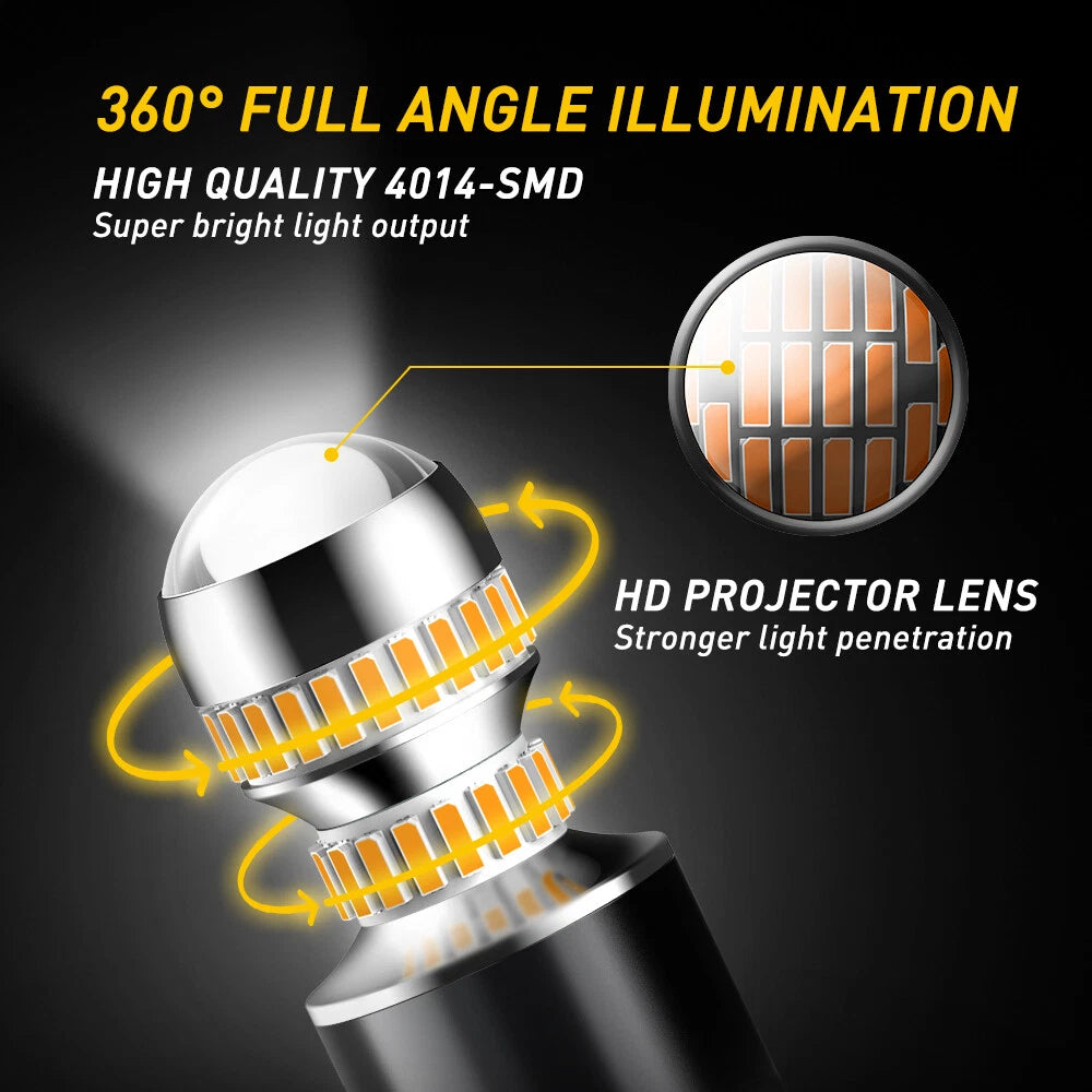 Set of 2 Amber LED Turn Signal Bulbs for Make Model